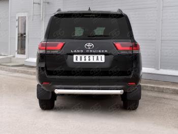 Защита заднего бампера (Ø76 мм, нержавейка) Toyota Land Cruiser  J300 (2021-2025) дорестайлинг