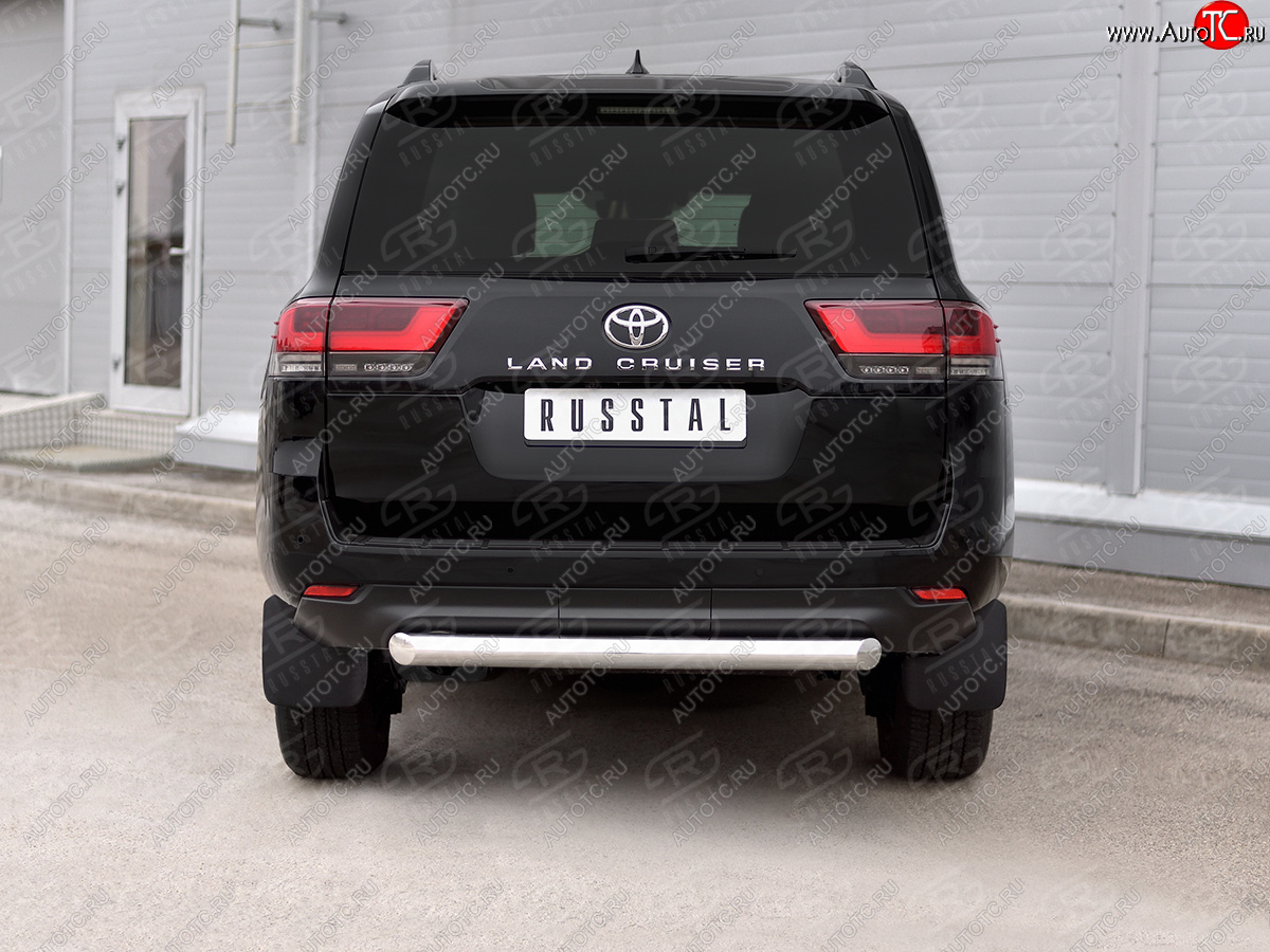 18 549 р. Защита заднего бампера (Ø76 мм, нержавейка)  Toyota Land Cruiser  J300 (2021-2025) дорестайлинг  с доставкой в г. Кемерово