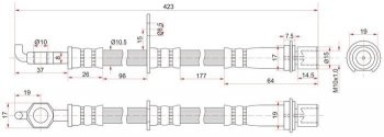 729 р. Тормозной шланг SAT (левый/правый)  Toyota LiteAce  R40,50 - Town Ace  3  с доставкой в г. Кемерово. Увеличить фотографию 1