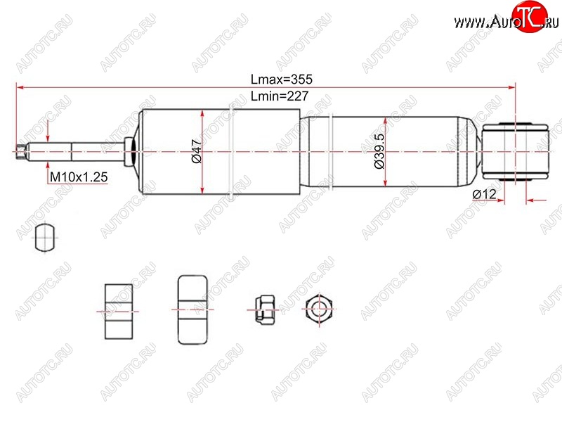 1 849 р. Амортизатор передний LH=RH SAT  Toyota LiteAce  Noah (1996-2001)  с доставкой в г. Кемерово