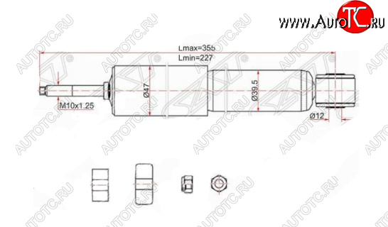 1 589 р. Амортизатор передний SAT  Toyota LiteAce  Noah (1996-2001)  с доставкой в г. Кемерово