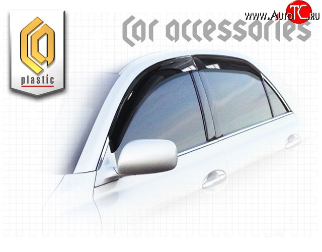 2 159 р. Комплект дефлекторов окон CA Plastic  Toyota Mark X  X120 (2004-2009) (Classic полупрозрачный, Без хром.молдинга)  с доставкой в г. Кемерово