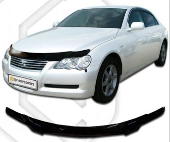 2 969 р. Дефлектор капота CA-Plastiс Toyota Mark X X120 (2004-2009) (серия Classic черный, Без надписи)  с доставкой в г. Кемерово. Увеличить фотографию 2