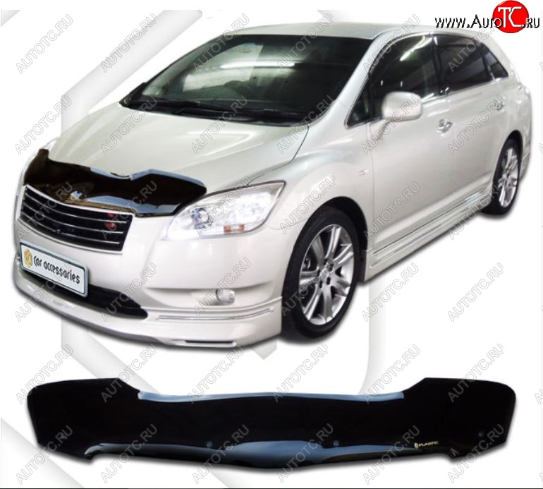 2 299 р. Дефлектор капота CA-Plastiс  Toyota Mark X ZIO  NA10 (2007-2011) дорестайлинг (Classic черный, Без надписи)  с доставкой в г. Кемерово