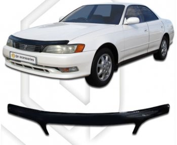 2 159 р. Дефлектор капота CA-Plastic Toyota Mark 2 X90 седан (1992-1996) (серия Classic черный, Без надписи)  с доставкой в г. Кемерово. Увеличить фотографию 2
