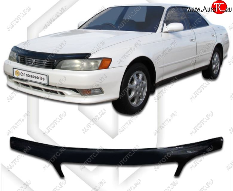 2 299 р. Дефлектор капота CA-Plastic  Toyota Mark 2  X90 (1992-1996) седан (серия Classic черный, Без надписи)  с доставкой в г. Кемерово
