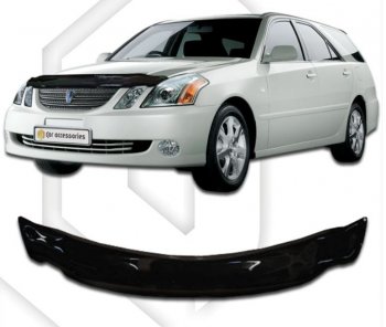 2 969 р. Дефлектор капота CA-Plastiс Toyota Mark 2 Blit универсал (2002-2007) (серия Classic черный, Без надписи)  с доставкой в г. Кемерово. Увеличить фотографию 2