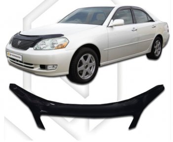 3 699 р. Дефлектор капота CA-Plastiс exclusive Toyota Mark 2 X110 седан дорестайлинг (2000-2002) (серия Classic черный, Без надписи)  с доставкой в г. Кемерово. Увеличить фотографию 2