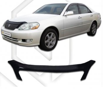 2 969 р. Дефлектор капота CA-Plastiс Toyota Mark 2 X110 седан дорестайлинг (2000-2002) (серия Classic черный, Без надписи)  с доставкой в г. Кемерово. Увеличить фотографию 2