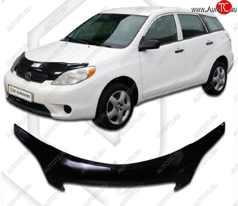 2 799 р. Дефлектор капота CA-Plastiс  Toyota Matrix  E130 (2003-2008) (Classic черный, Без надписи)  с доставкой в г. Кемерово