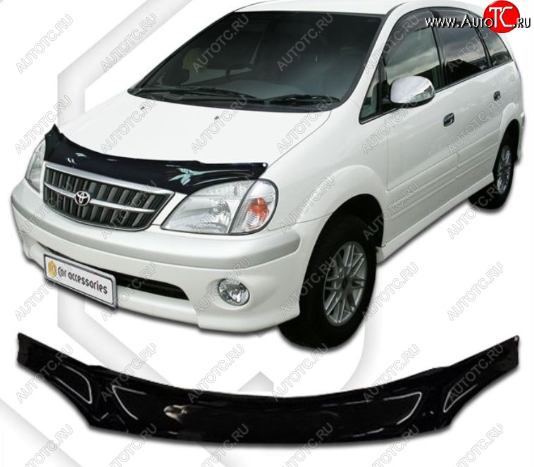 2 159 р. Дефлектор капота CA-Plastiс  Toyota Nadia  XN10 (1998-2002) (серия Classic черный, Без надписи)  с доставкой в г. Кемерово