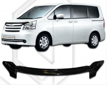 2 199 р. Дефлектор капота CA-Plastiс  Toyota Noah  2 (2007-2010) дорестайлинг (Classic черный, Без надписи)  с доставкой в г. Кемерово. Увеличить фотографию 1