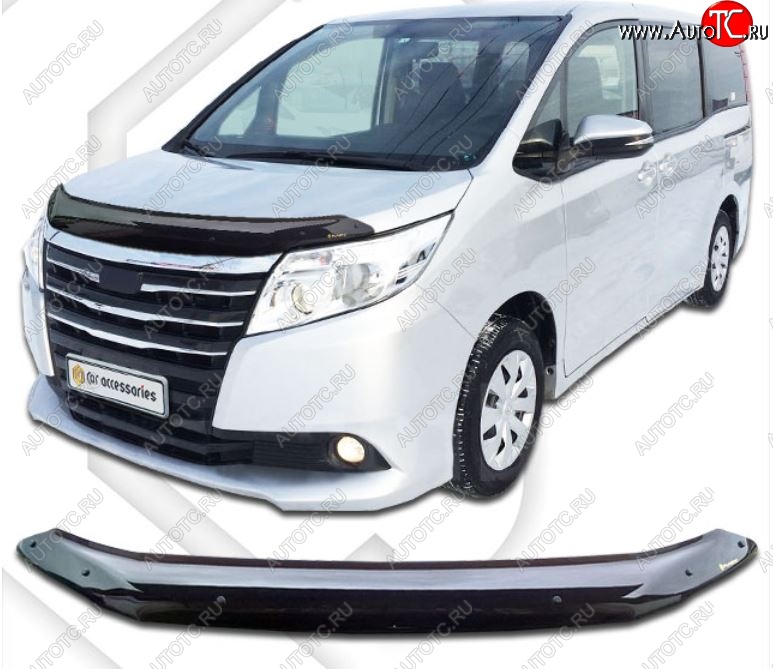 1 999 р. Дефлектор капота CA-Plastiс Toyota Noah 3 дорестайлинг (2014-2017) (Classic черный, Без надписи)  с доставкой в г. Кемерово