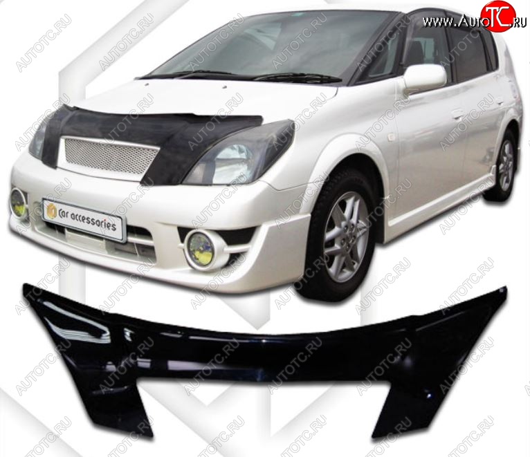 2 799 р. Дефлектор капота CA-Plastiс  Toyota Opa (2000-2005) (Classic черный, Без надписи)  с доставкой в г. Кемерово