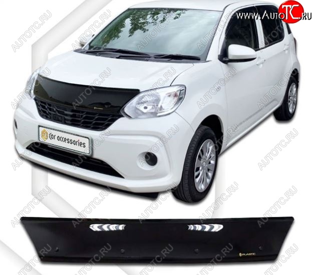 2 079 р. Дефлектор капота CA-Plastiс  Toyota Passo  3 (2016-2018) дорестайлинг (серия Classic черный, Без надписи)  с доставкой в г. Кемерово