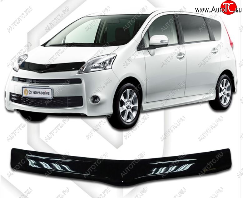 1 899 р. Дефлектор капота CA-Plastiс Toyota Passo Sette MPV (2008-2012) (Classic черный, Без надписи)  с доставкой в г. Кемерово