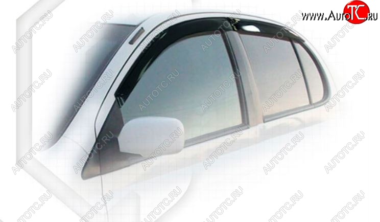 1 999 р. Дефлектора окон CA-Plastiс Toyota Platz рестайлинг (2002-2005) (Classic полупрозрачный, Без хром.молдинга)  с доставкой в г. Кемерово
