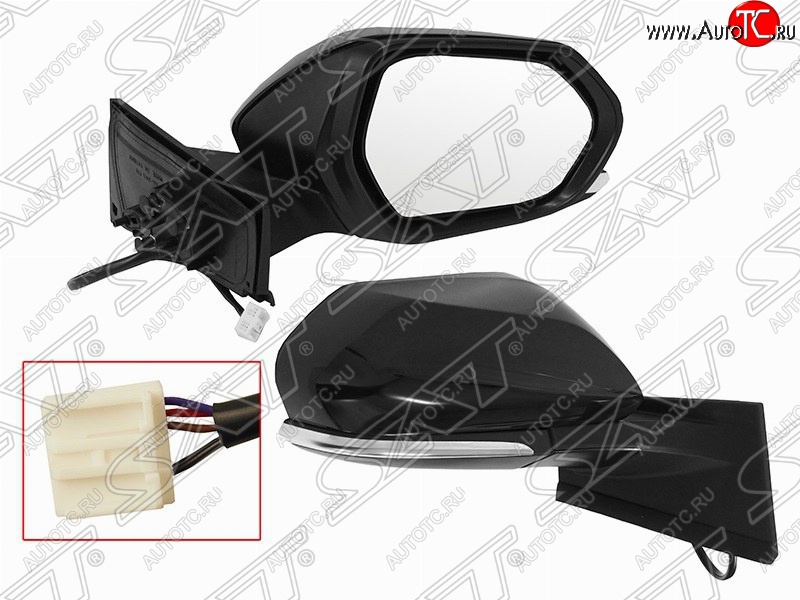 6 949 р. Правое боковое зеркало заднего вида SAT Toyota Prius XW50 дорестайлинг (2015-2018) (Неокрашенное)  с доставкой в г. Кемерово