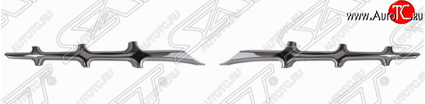 1 479 р. Декоративные элементы решетки радиатора SAT  Toyota Prius  XW30 (2009-2011) дорестайлинг (Хром)  с доставкой в г. Кемерово