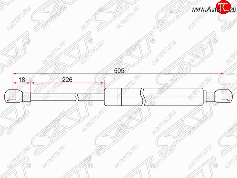 529 р. Газовый упор крышки багажника SAT  Toyota Prius  XW30 (2009-2011) дорестайлинг  с доставкой в г. Кемерово
