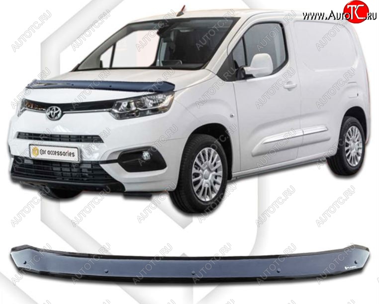 2 079 р. Дефлектор капота CA-Plastiс  Toyota ProAce  2 (2016-2025) (Classic черный, Без надписи)  с доставкой в г. Кемерово