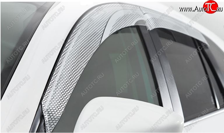 2 399 р. Дефлектор капота CA-Plastiс  Toyota Probox  рестайлинг (2014-2025) (Серия Art серебро, Без хром.молдинга)  с доставкой в г. Кемерово