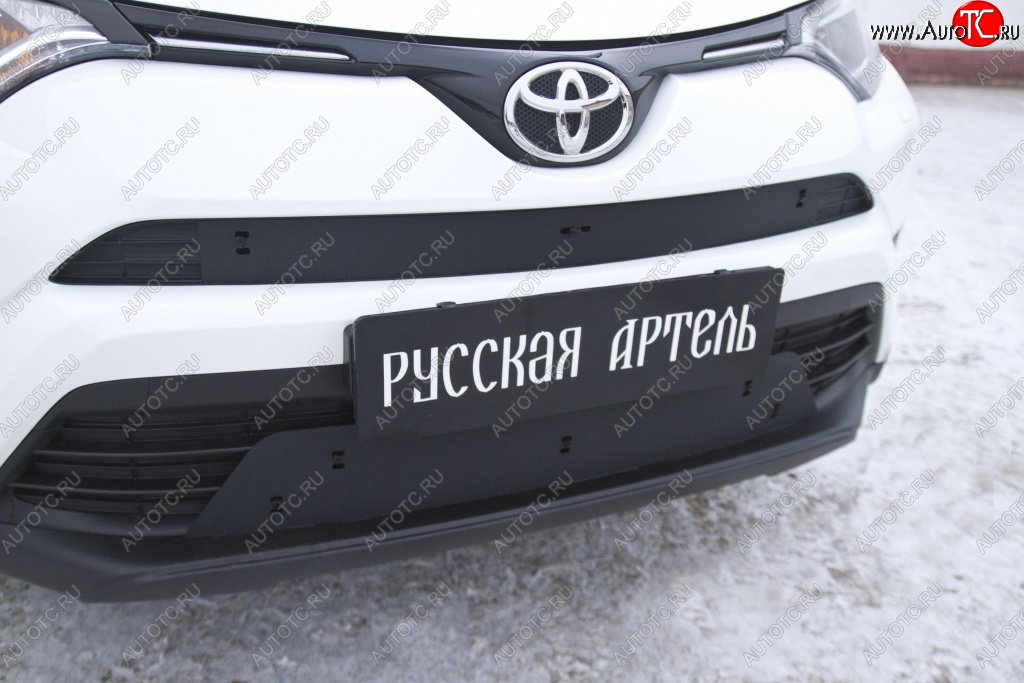 1 469 р. Зимняя заглушка решетки переднего бампера РА Toyota RAV4 XA40 5 дв. рестайлинг (2015-2019)  с доставкой в г. Кемерово