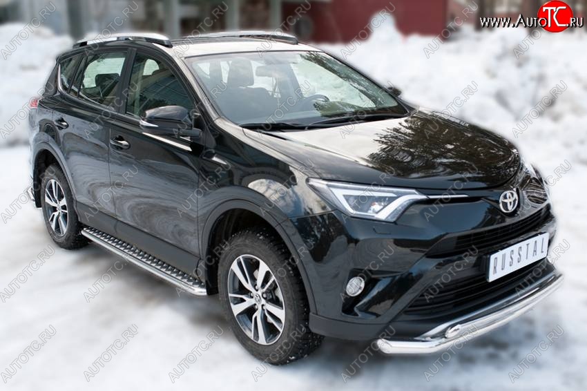 34 999 р. Широкая защита порогов с трубой диаметром 42 мм SLITKOFF v3 Toyota RAV4 XA40 5 дв. рестайлинг (2015-2019)  с доставкой в г. Кемерово