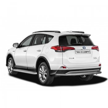 Защита заднего бампера ТехноСфера (Техно Сфера) (нержавейка, d63.5 mm) Toyota RAV4  XA40 (2015-2019) 5 дв. рестайлинг