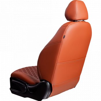 14 999 р. Чехлы для сидений Lord Autofashion Байрон (экокожа, 60/40, подлокотник, 3 Г-образных подголовника)  Toyota RAV4  XA40 (2012-2019) 5 дв. дорестайлинг, 5 дв. рестайлинг (Коричневый, вставка коричневая, строчка бежевая)  с доставкой в г. Кемерово. Увеличить фотографию 3