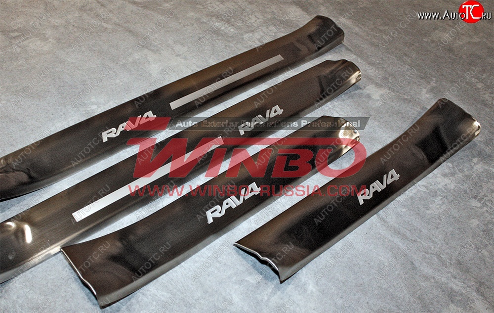 4 449 р. Комплект накладок порогов c подсветкой Winbo Toyota RAV4 XA40 5 дв. рестайлинг (2015-2019)  с доставкой в г. Кемерово