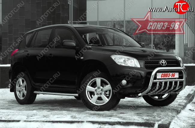 15 434 р. Защита переднего бампера Souz-96 (d60) Toyota RAV4 XA305 5 дв. дорестайлинг (2005-2009)  с доставкой в г. Кемерово