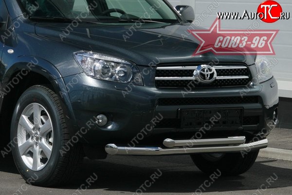 13 139 р. Защита переднего бампера двойная Souz-96 (d76/60)  Toyota RAV4  XA305 (2005-2009) 5 дв. дорестайлинг  с доставкой в г. Кемерово