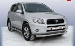 8 999 р. Одинарная защита переднего бампера из трубы диаметром 57 мм Slitkoff  Toyota RAV4  XA305 (2005-2009) 5 дв. дорестайлинг (Цвет: нержавеющая полированная сталь)  с доставкой в г. Кемерово. Увеличить фотографию 1