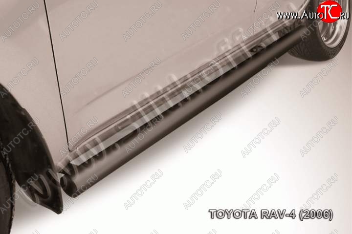 9 549 р. Защита порогов Slitkoff Toyota RAV4 XA305 5 дв. дорестайлинг (2005-2009) (Цвет: серебристый)  с доставкой в г. Кемерово