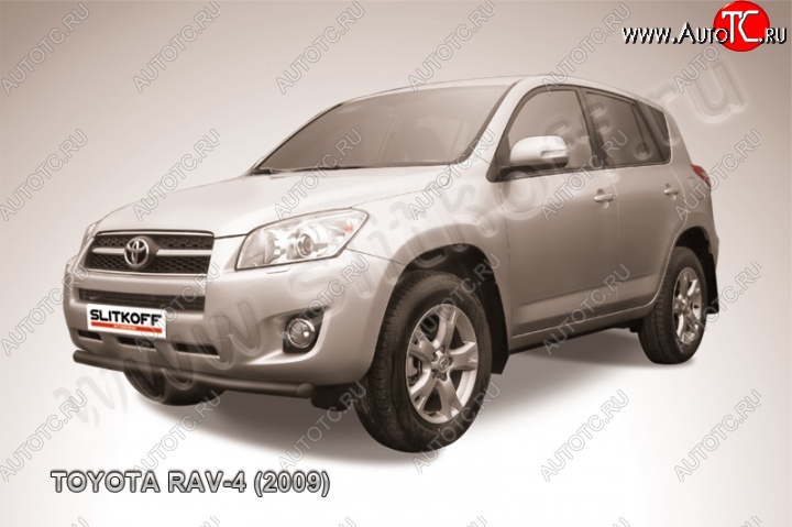 7 399 р. защита переднего бампера Slitkoff  Toyota RAV4  XA30 (2008-2010) 5 дв. 1-ый рестайлинг (Цвет: серебристый)  с доставкой в г. Кемерово