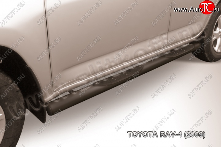 10 999 р. Защита порогов Slitkoff Toyota RAV4 XA30 5 дв. 1-ый рестайлинг (2008-2010) (Цвет: серебристый)  с доставкой в г. Кемерово