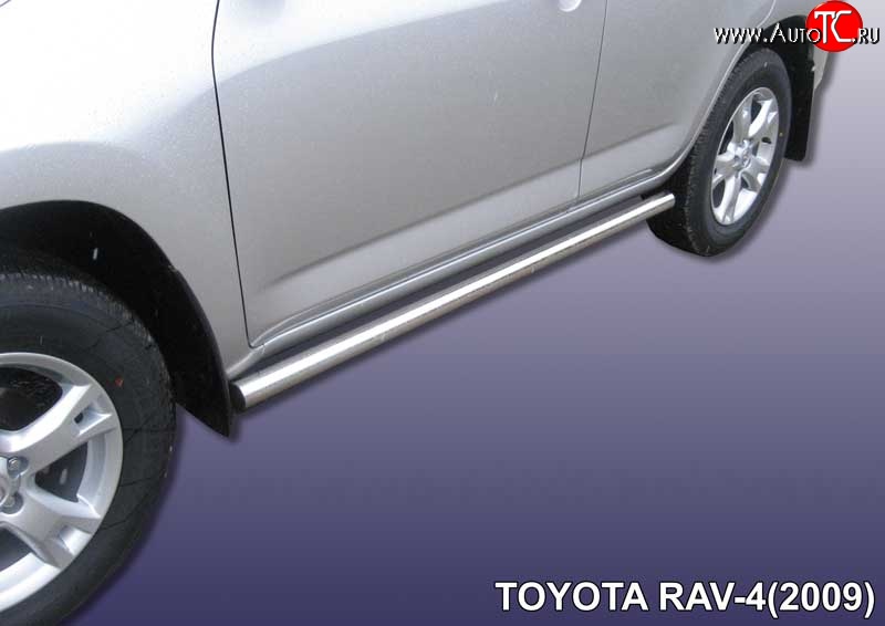 12 699 р. Защита порогов из круглой трубы диаметром 57 мм Slitkoff  Toyota RAV4  XA30 (2008-2010) 5 дв. 1-ый рестайлинг (Цвет: нержавеющая полированная сталь)  с доставкой в г. Кемерово