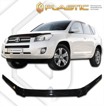 2 199 р. Дефлектор капота CA-Plastic exclusive  Toyota RAV4  XA30 (2008-2010) 5 дв. 1-ый рестайлинг, 5 дв. удлиненный 1-ый рестайлинг (серия Classic черный, Без надписи)  с доставкой в г. Кемерово. Увеличить фотографию 2