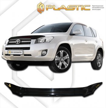 1 999 р. Дефлектор капота CA Plastic Toyota RAV4 XA30 5 дв. 1-ый рестайлинг (2008-2010) (серия Classic черный, Без надписи)  с доставкой в г. Кемерово. Увеличить фотографию 2