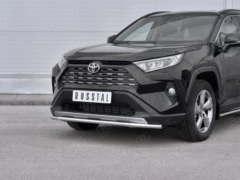 15 349 р. Защита переднего бампера (Ø42 мм, нержавейка) SLITKOFF  Toyota RAV4  XA50 (2018-2025) 5 дв. дорестайлинг  с доставкой в г. Кемерово. Увеличить фотографию 1