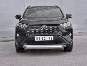 11 999 р. Защита переднего бампера (Ø75х42 мм, нержавейка) Russtal Toyota RAV4 XA50 5 дв. дорестайлинг (2018-2025)  с доставкой в г. Кемерово. Увеличить фотографию 2