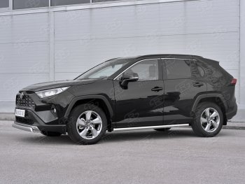 11 999 р. Защита переднего бампера (Ø75х42 мм, нержавейка) Russtal Toyota RAV4 XA50 5 дв. дорестайлинг (2018-2025)  с доставкой в г. Кемерово. Увеличить фотографию 3
