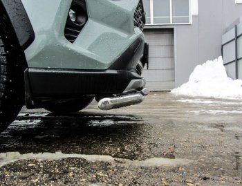 13 699 р. Защита переднего бампера Slitkoff (Ø57 и 42 мм)  Toyota RAV4  XA50 (2018-2025) 5 дв. дорестайлинг (Нержавейка)  с доставкой в г. Кемерово. Увеличить фотографию 3
