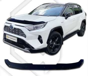 2 099 р. Дефлектор капота CA-Plastiс  Toyota RAV4  XA50 (2018-2025) 5 дв. дорестайлинг (Classic черный, Без надписи)  с доставкой в г. Кемерово. Увеличить фотографию 1