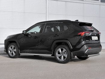 12 299 р. Защита заднего бампера (Ø75х42 мм, нержавейка) Russtal Toyota RAV4 XA50 5 дв. дорестайлинг (2018-2025)  с доставкой в г. Кемерово. Увеличить фотографию 3