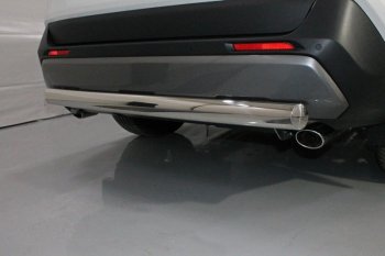 Защита заднего бампера (овальная) ТСС (нержавейка d 75х42 мм) Toyota RAV4  XA50 (2018-2025) 5 дв. дорестайлинг