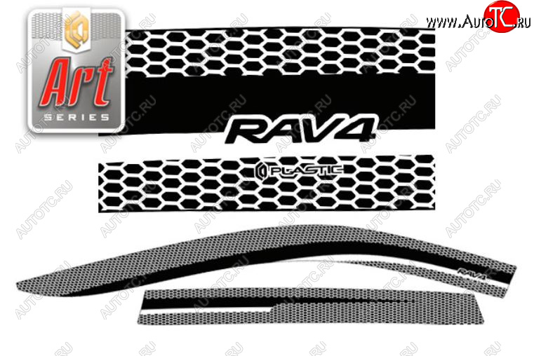 2 399 р. Дефлектора окон CA-Plastiс  Toyota RAV4  XA50 (2018-2025) 5 дв. дорестайлинг (Серия Art черная, Без хром молдинга)  с доставкой в г. Кемерово