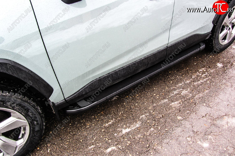 13 349 р. Пороги алюминиевые Slitkoff  Toyota RAV4  XA50 (2018-2025) 5 дв. дорестайлинг (Optima Black )  с доставкой в г. Кемерово