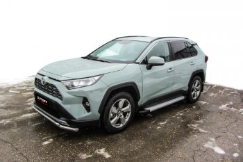 13 349 р. Пороги алюминиевые Slitkoff  Toyota RAV4  XA50 (2018-2025) 5 дв. дорестайлинг (Optima Silver)  с доставкой в г. Кемерово. Увеличить фотографию 3